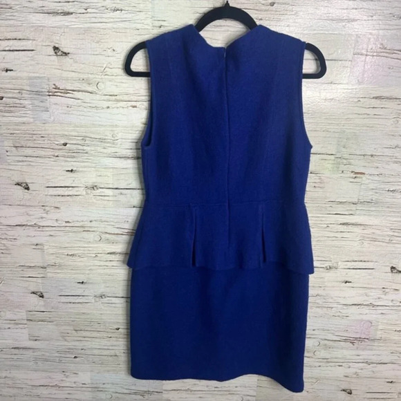 Anthropologie Sparrow large  Wool Blue Peplum Dress size large - Picture 6 of 9